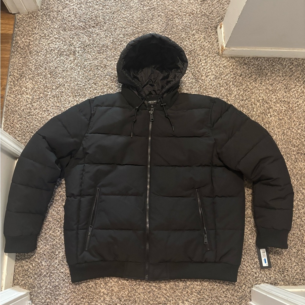 Kenneth Cole double zip hooded Puffer Jacket. NEW. XL men’s
